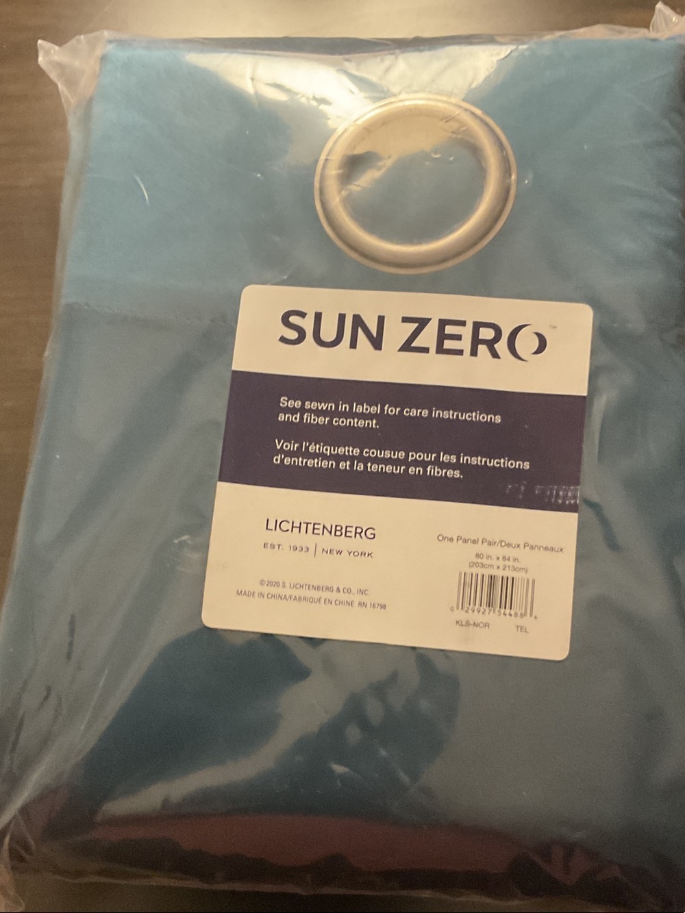 Sun Zero Lichtenberg Deep Teal Blackout Curtain Panel Pair w/Grommet Top 80”x84”